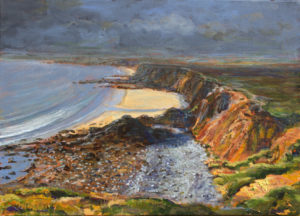 L'océan déshabillait la falaise laissant apparaître toutes les nuances de la palette d'un peintre. - 46cm x 36cm - 2021