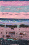 Le soir était vêtu de rose à l'image de la plage et ses secrets. - 41cm x 27cm - 2023