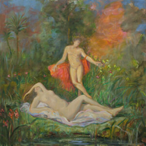 Apollon amoureux de Daphné au bord du Dieu-fleuve Ladon. - 80cm x 80cm - 2024