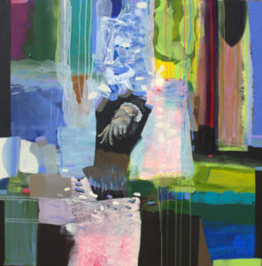 Quand j'étais à l'école j'allais voir chaque jour ta main gantée dans le plus beau tableau du monde, puis constamment ma mémoire récitait comme un chapelet les gris qui te composaient dans une multitude de couleurs. - 100cm x 100cm - 2025