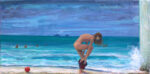 L’instant précis où Paolo et Jiovani me disent : Arrête un peu ta peinture et viens nous rejoindre avant que l’averse arrive - 60cm x 30cm - 2025