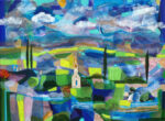 Après les averses, les jeunes champs chantaient avec fraîcheur : "Gloria in excélcis Deo". - 73cm x 54cm - 2025