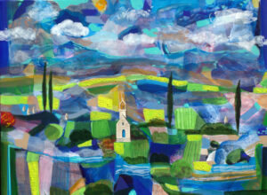Après les averses, les jeunes champs chantaient avec fraîcheur : "Gloria in excélcis Deo". - 73cm x 54cm - 2025
