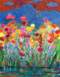 Après les pluies la veille, c'était la fête au jardin, le volcan aussi était en joie. Même Mercure avait fait une apparition pendant le bal. - 92cm x 73cm - 2025