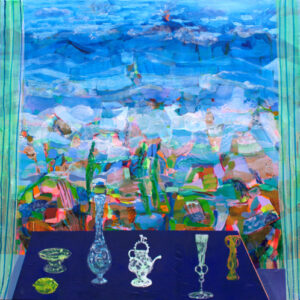 Depuis ta fenêtre je contemplais ta collection romaine, ta main frôlait la mienne, brûlante comme le volcan au loin. - 100cm x 100cm - 2025
