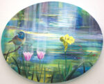 L'instant où l'oiseau me dit: L’étang chante toujours sous le frisson des robes à la grâce immobile, l’étrange règne des précieuses. - 40cm x 50cm - 2025