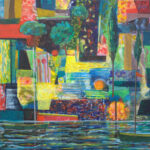 Sur le ria les reflets riaient, les champs chantaient: Amañ pell diouz an trouz. - 30cm x 30cm - 2025