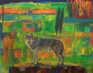 C’est à la Saint François qu'Eve lui donnait rendez-vous, sa ponctualité était remarquable. Il était d’une beauté rare, mystérieux dans son attitude, son œil amoureux comme celui d'un prince Mongol, entraînait pour elle des impressions ineffaçables. - 92cm x 73cm - 2025