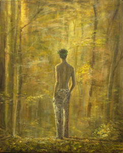 Sylvanus entendant au loin Diane menant sa meute et la poussant de la voix. - 41cm x 33cm - 2025