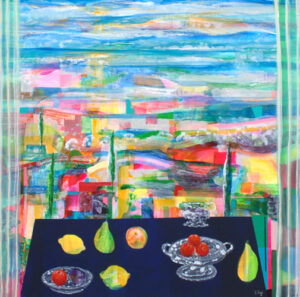 C'était un matin frais et sucré, tu m'avais dit ta préférence pour les prunes. - 100cm x 100cm - 2025