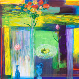 Au bord de ta fenêtre, vers le jardin, la vie toujours se tisse car toute chose dans ton cœur demeure. - 120cm x 120cm - 2025