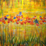 Pour te faire rêver et rendre le temps moins monotone, je t'avais peint un printemps en automne. - 100cm x 100cm - 2025