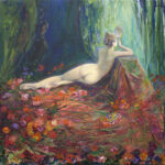 Flore se préparant à la venue de Zéphyr, la fuite de Nicomaque. - 50cm x 50cm - 2025