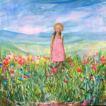 Flore attendant Zéphyr pour leur rendez-vous de printemps. - 60cm x 60cm -