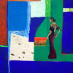 Ma rencontre avec Okuni au jardin de la source. - 40cm x 40cm -