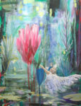 Au moment où tu déposas un baiser sur mon cou, je crus voir sur l'étang un instant un chérubin te souriant. - 116cm x 89cm -