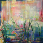 Nous étions entre joie et désolation puis il y eut ton baiser et l'ange qui te saluait. - 120cm x 120cm -