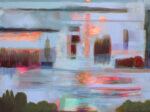 À l’aube, la vue sur les inondations était spectaculaire, la chapelle avait été épargnée. - 130cm x 97cm - 2026